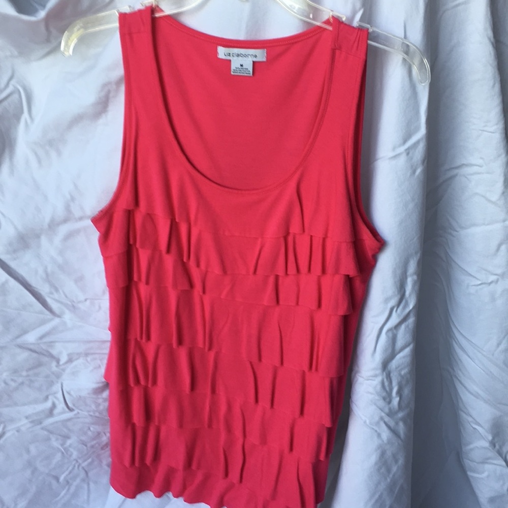 Liz Claiborne Hot Pink Ruffle Top